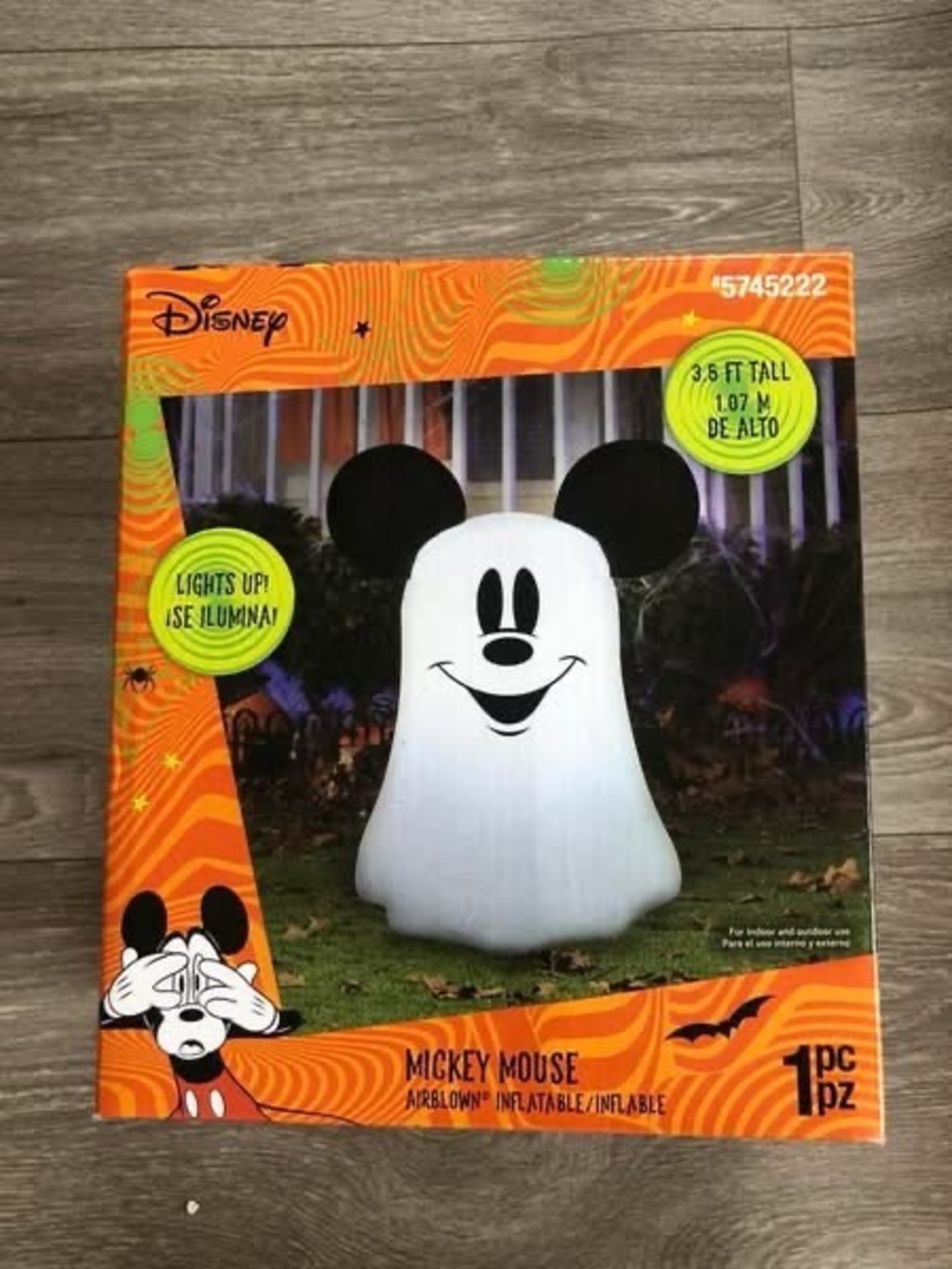 Disney Mickey Mouse White & Black Light-Up Inflatable Ghost Decoration